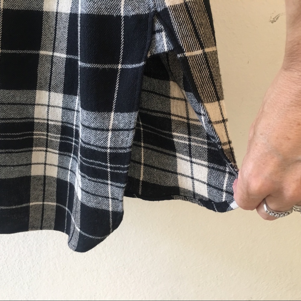 R13 Italy $1200 Wool Denim Dress Plaid Button Down - Picture 7 of 8